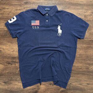 POLO RALPH LAUREN Big Pony Chief Keef USA Flag Polo - Size L (Est.)